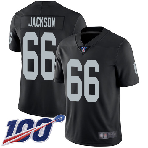 Men Oakland Raiders Limited Black Gabe Jackson Home Jersey NFL Football #66 100th Season Vapor Jersey